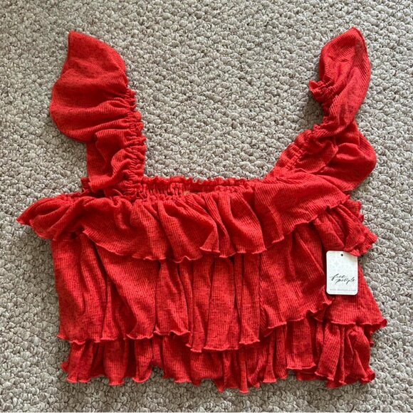 Free People Free-est NWT red blouse size M - Picture 4 of 7